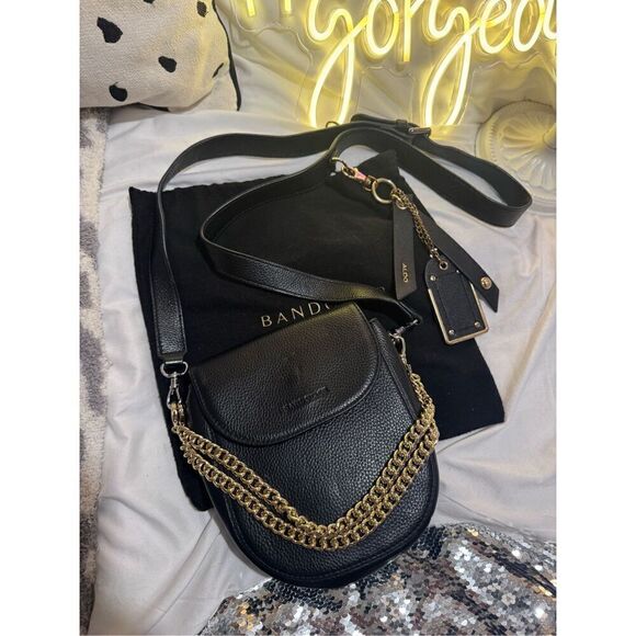 Bandolier shay black gold convertible crossbody bag & multi wear straps leather - Picture 8 of 10